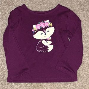 🌟10/$10🌟Fox and flower crown long sleeve shirt